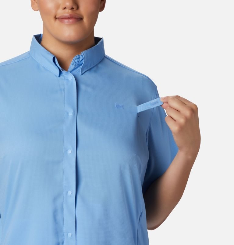 Women's Columbia PFG Tamiami II Short Sleeve Shirts Blue | Plus Size CA-S0A83